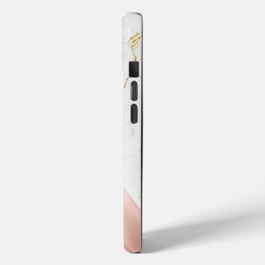 Luxury Scripture Pink Satin Gold Marble Cross Case-Mate iPhoneケース (裏面 / 左)