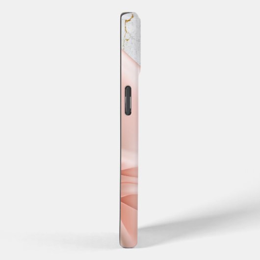 Luxury Scripture Pink Satin Gold Marble Cross Case-Mate iPhoneケース (裏面 / 右)