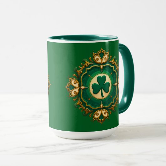 Luxury Shamrock St Patrick’s Day Shirt – caneca マグカップ (正面右)