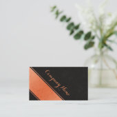 Luxury shimmering orange structured black design 名刺 (スタンド正面)