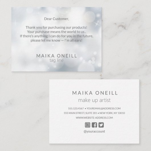 Luxury Silver《写真》ぼけ味感謝していは、購入に応じて 名刺 (正面/裏面)