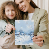 Luxury Silver Foil Corporate Holiday Card | Snowy  箔シーズンカード