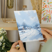 Luxury Silver Foil Corporate Holiday Card | Snowy  箔シーズンカード