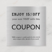 Luxury Silver Glitter Salon Supplies 割引カード (正面)