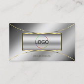 Luxury Silver Luxe金ゴールドデコール(ロゴと写真) 名刺 (正面)