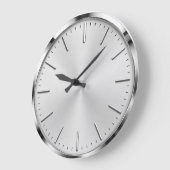 Luxury Silver Minimalist Modern Brushed Metal ラージ壁時計 (傾斜)