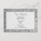 Luxury silver sparkly glitter glam Details Card エンクロージャーカード (正面)