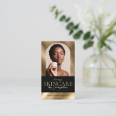 Luxury Skincare Esthetician Arch Photo Black Gold 名刺 (スタンド正面)