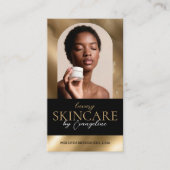 Luxury Skincare Esthetician Arch Photo Black Gold 名刺 (正面)