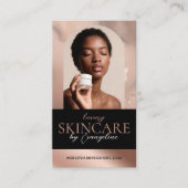 Luxury Skincare Esthetician Arch Photo Black Pink 名刺 (正面)