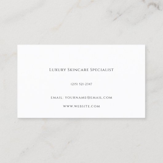 Luxury Skincare Specialist Minimal Elegant 名刺 (裏面)