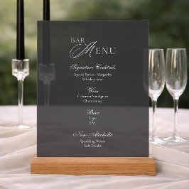 Luxury Smoked Acrylic Bar Menu Sign アクリルサイン