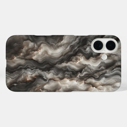 Luxury Smoky Black Agate Phone Case Dramatic  Case-Mate iPhoneケース (裏面 (横))