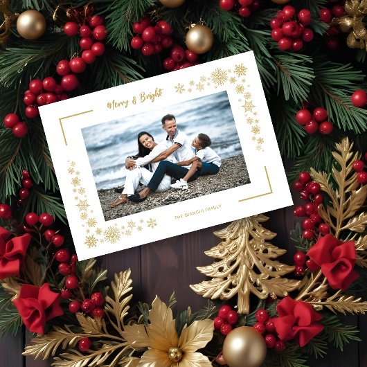 Luxury Snowflakes Minimalist Photo Family Frame
