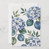 Luxury Soft Blue Hydrangea Bridal Shower 招待状 (裏面)