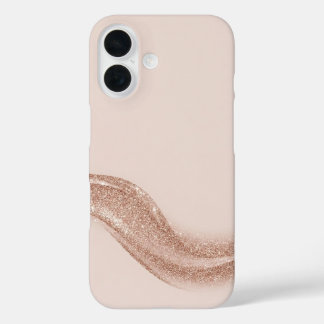 Luxury Soft Blush Matte & Rose Gold Glitter Wave  iPhone 16ケース