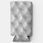 Luxury Soft Grey Faux Velvet スリム缶クーラー (正面)