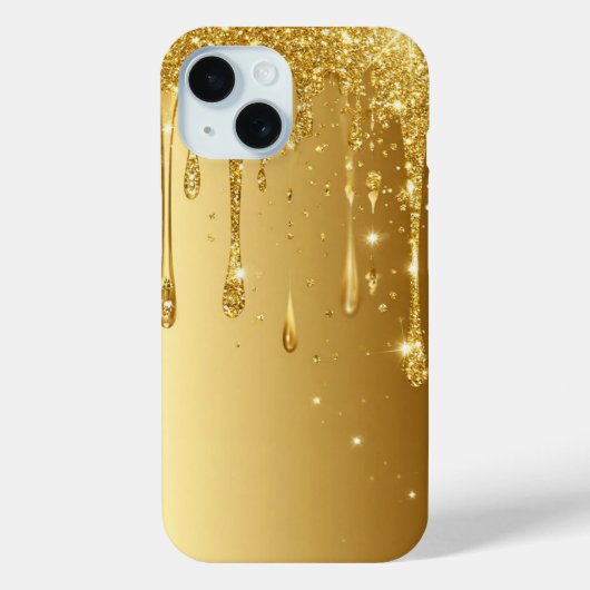 Luxury Sparkle Gold Glitter Drip Gift for her Case-Mate iPhoneケース (裏面)