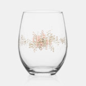 Luxury Spring Wildflower bird Rose Garden Seamless ステムなしワイングラス (左)