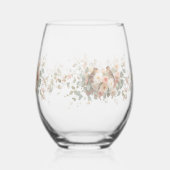 Luxury Spring Wildflower bird Rose Garden Seamless ステムなしワイングラス (裏面)