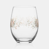 Luxury Spring Wildflower bird Rose Garden Seamless ステムなしワイングラス (右)