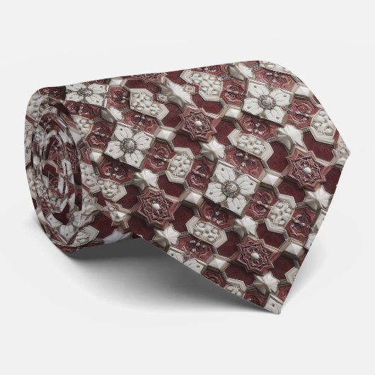 Luxury Statement Burgundy Moroccan Neck Tie ネクタイ (ロール)