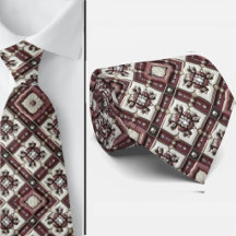 Luxury Statement Burgundy Moroccan Neck Tie
