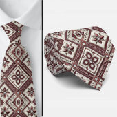 Luxury Statement Burgundy Moroccan Neck Tie ネクタイ