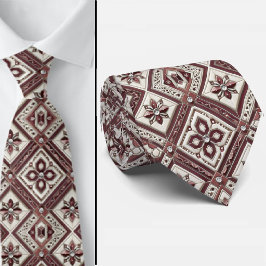 Luxury Statement Burgundy Moroccan Neck Tie ネクタイ