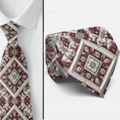 Luxury Statement Burgundy Moroccan Neck Tie ネクタイ