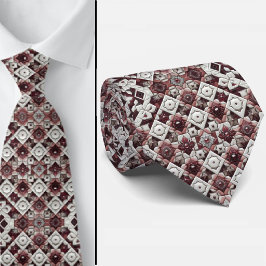 Luxury Statement Burgundy Moroccan Neck Tie ネクタイ