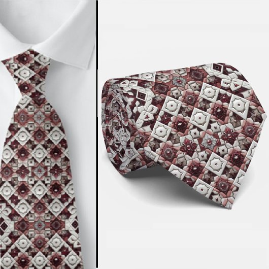 Luxury Statement Burgundy Moroccan Neck Tie ネクタイ