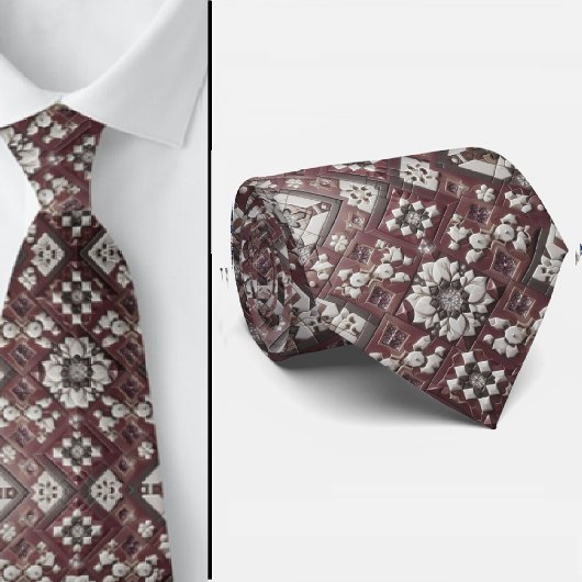 Luxury Statement Burgundy Moroccan Neck Tie ネクタイ