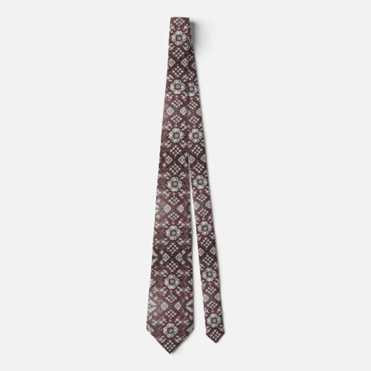 Luxury Statement Burgundy Moroccan Neck Tie ネクタイ (正面)