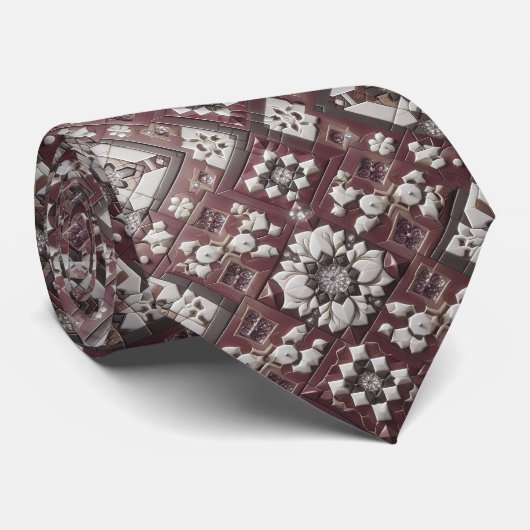 Luxury Statement Burgundy Moroccan Neck Tie ネクタイ (ロール)