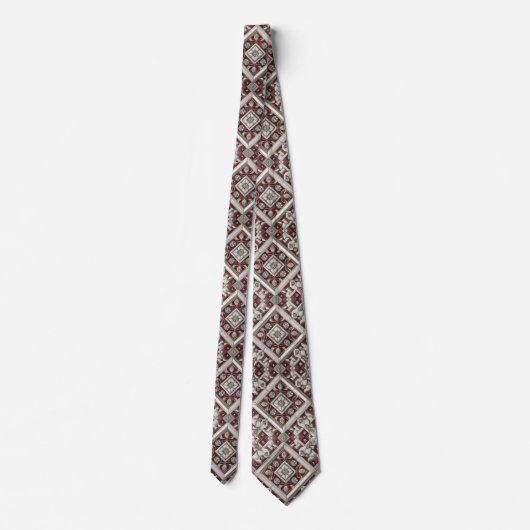 Luxury Statement Burgundy Moroccan Neck Tie ネクタイ (裏面)