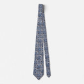 Luxury Statement Moroccan Tiled Faux Silk Neck Tie ネクタイ (正面)