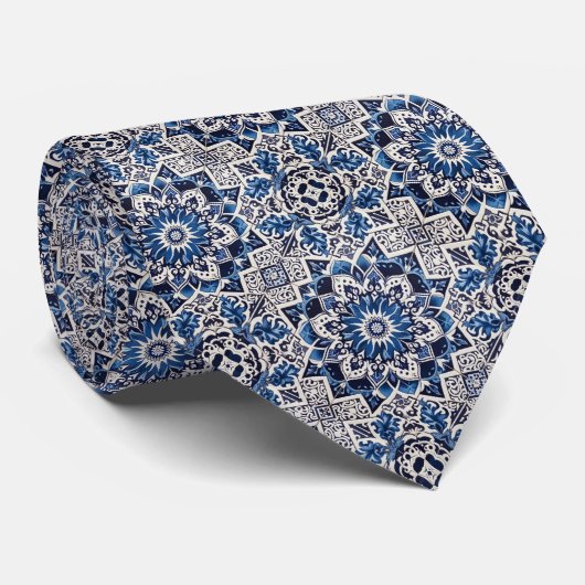 Luxury Statement Moroccan Tiled Faux Silk Neck Tie ネクタイ (ロール)