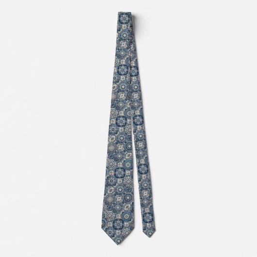 Luxury Statement Moroccan Tiled Faux Silk Neck Tie ネクタイ (正面)