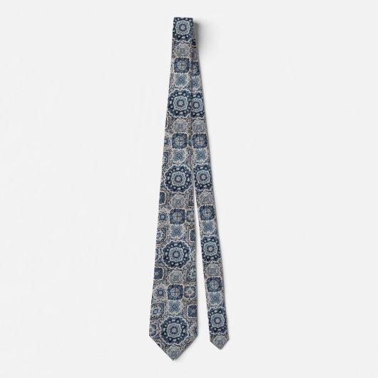 Luxury Statement Moroccan Tiled Faux Silk Neck Tie ネクタイ (正面)