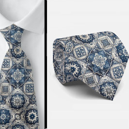 Luxury Statement Moroccan Tiled Faux Silk Neck Tie ネクタイ
