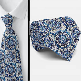 Luxury Statement Moroccan Tiled Faux Silk Neck Tie ネクタイ