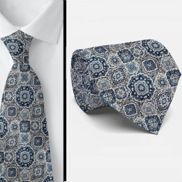 Luxury Statement Moroccan Tiled Faux Silk Neck Tie ネクタイ