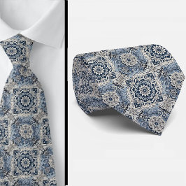 Luxury Statement Moroccan Tiled Faux Silk Neck Tie ネクタイ
