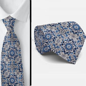 Luxury Statement Moroccan Tiled Faux Silk Neck Tie ネクタイ