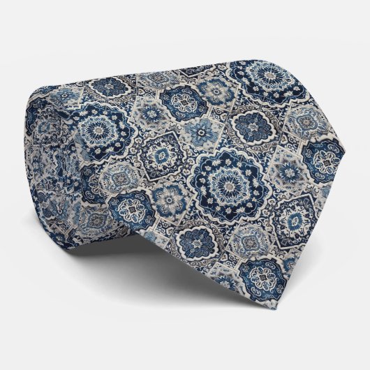 Luxury Statement Moroccan Tiled Faux Silk Neck Tie ネクタイ (ロール)