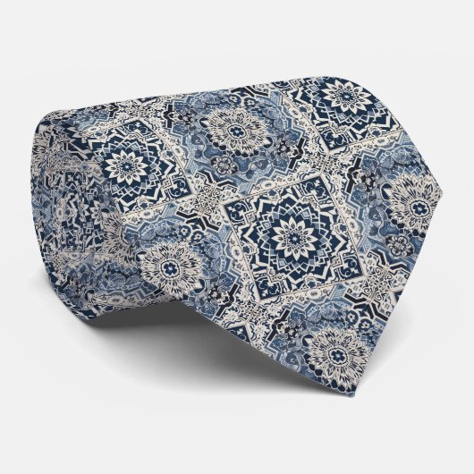 Luxury Statement Moroccan Tiled Faux Silk Neck Tie ネクタイ (ロール)