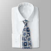Luxury Statement Moroccan Tiled Faux Silk Neck Tie ネクタイ (タイ)