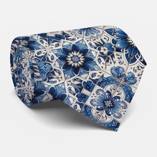 Luxury Statement Moroccan Tiled Faux Silk Neck Tie ネクタイ (ロール)