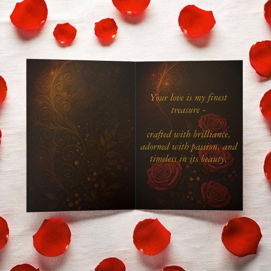 Luxury Steampunk Roses Romantic Gold Gears カード